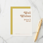 Retro Beach | Gold Wedding Well Wishes Card<br><div class="desc">This retro beach | gold wedding well wishes card is perfect for your simple vintage, colorful tropical boho summer wedding. Its unique bohemian mid-century font gives this design a classic minimalist groovy hippie vibe. Suppose you're looking for a design that features bright, rustic coastal ocean colors for your creative 70's...</div>