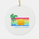 Retro Beach Grand Cayman Ceramic Ornament