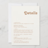 Retro Beach | Ivory All In One Wedding Invitation (Back)