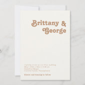 Retro Beach | Ivory All In One Wedding Invitation (Front)