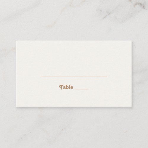 Retro Beach  Ivory Flat Wedding Place Card