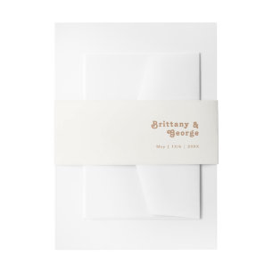 Retro Beach Ivory Invitation Belly Band