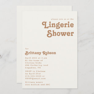 Retro Beach Ivory Lingerie Shower Invitation