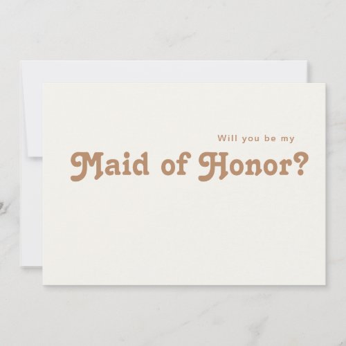 Retro Beach  Ivory Maid of Honor Proposal Card