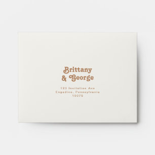 Retro Beach Ivory Self Addressed RSVP Envelope