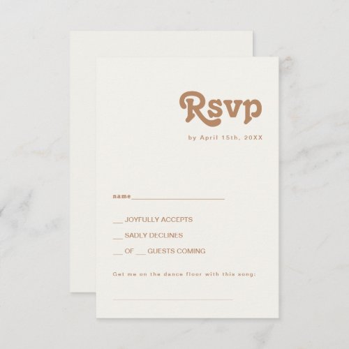 Retro Beach  Ivory Song Request RSVP Card