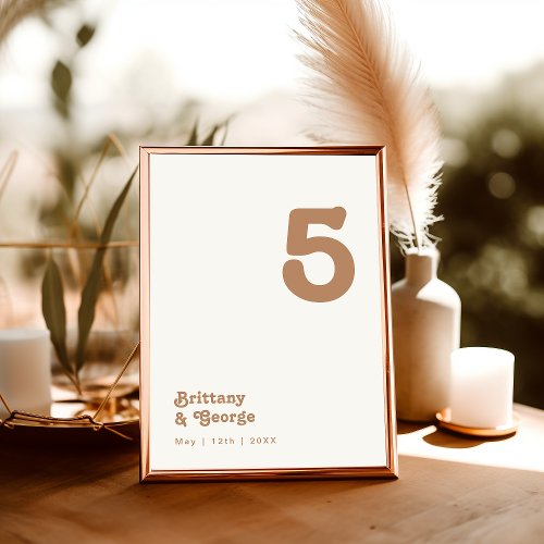 Retro Beach  Ivory Table Number