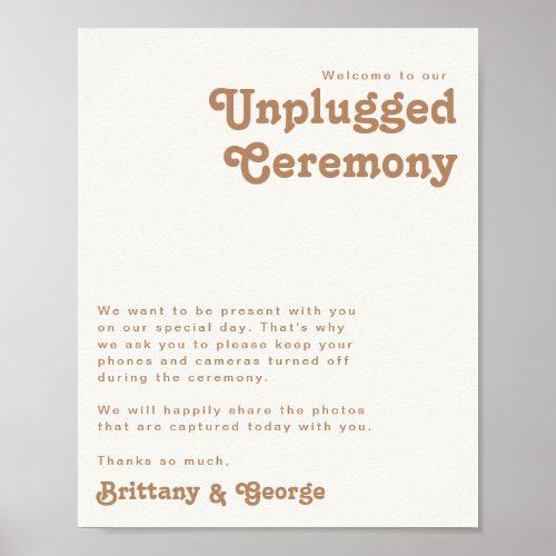 Retro Beach  Ivory Unplugged Ceremony Poster