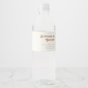 Retro Beach Ivory Water Bottle Label