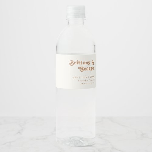Retro Beach  Ivory Water Bottle Label