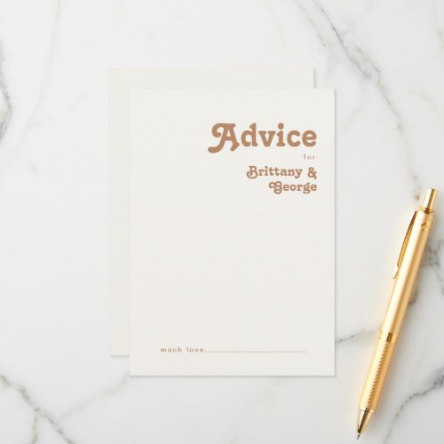 Retro Beach | Ivory Wedding Advice Card