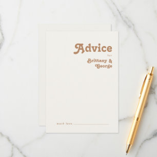 Retro Beach   Ivory Wedding Advice Card