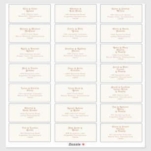 Create Your Own Wedding Guest Address Sticker, Zazzle