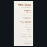 Retro Beach | Ivory Wedding Program<br><div class="desc">This retro beach | ivory wedding program is perfect for your simple vintage, colorful tropical boho summer wedding. Its unique bohemian mid-century font gives this design a classic minimalist groovy hippie vibe. Suppose you're looking for a design that features bright, rustic coastal ocean colors for your creative 70's destination beach...</div>