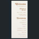 Retro Beach | Ivory Wedding Program<br><div class="desc">This retro beach | ivory wedding program is perfect for your simple vintage, colorful tropical boho summer wedding. Its unique bohemian mid-century font gives this design a classic minimalist groovy hippie vibe. Suppose you're looking for a design that features bright, rustic coastal ocean colors for your creative 70's destination beach...</div>