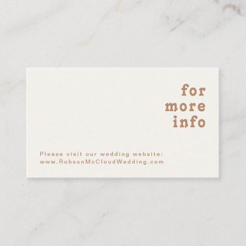 Retro Beach  Ivory Wedding Website Enclosure Card