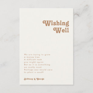 Retro Beach Ivory Wedding Wishing Well Enclosure Card
