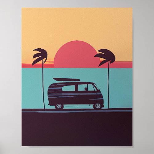 Retro Beach Life _ A Summer Adventure Poster