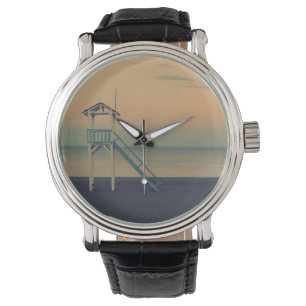 Retro Beach Lifeguard Tower Sunset Watch