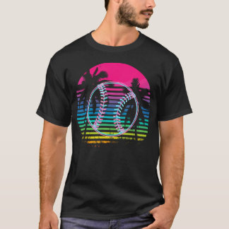 Retro Beach Palm Baseball T-Shirt