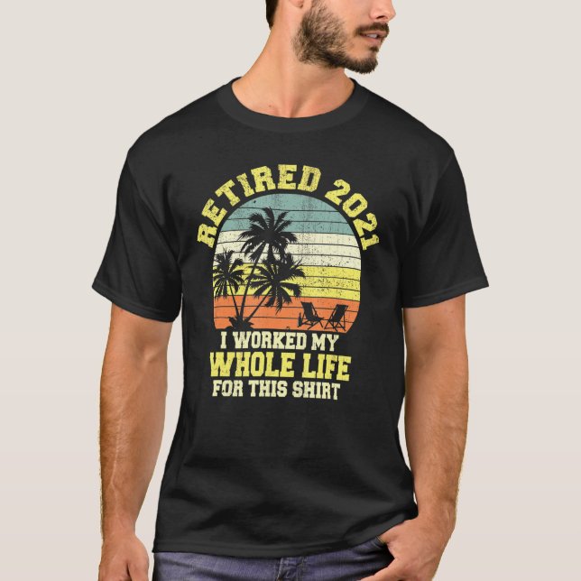 Retro Beach Palm Tree Beer Wine Prestige Worldwide T-Shirt (Front)