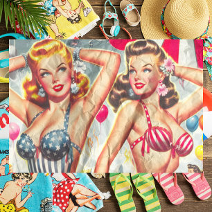 Retro Beach Party Pin-ups Tissue Paper