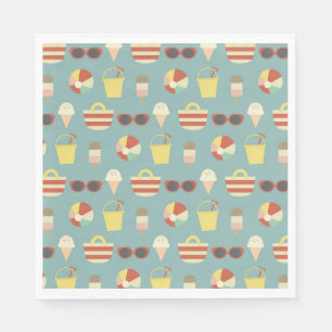 Retro Beach Party Summer Birthday Napkins