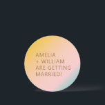 Retro Beach Pastels Gradient Unique Shape Wedding Invitation<br><div class="desc">Retro Summer Beach Vibes Pastels Gradient Unique Wedding Invitation</div>