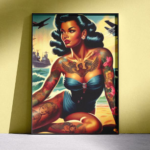 Retro Beach Pin-up Poster