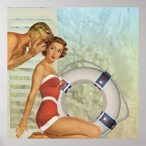 Retro Beach Pin_up Vintage Style Poster