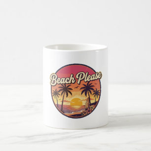 Retro Beach Please Summer Sunset Surf Van Vintage  Coffee Mug