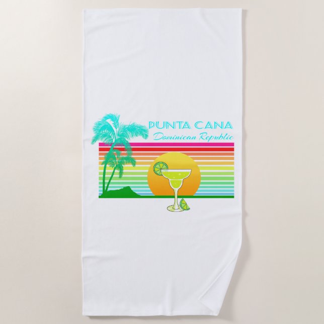 Retro Beach Punta Cana Margarita Towel (Front)