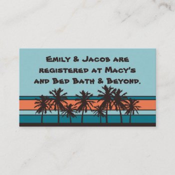Retro Beach Registry Insert Cards by TwoBecomeOne at Zazzle