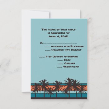 Retro Beach Reply Cards With Menu Options by TwoBecomeOne at Zazzle