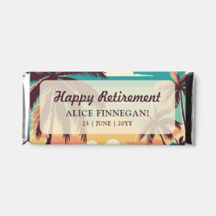 Retro beach retirement party hershey bar favors