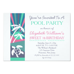 Retro Pool Party Invitations 9