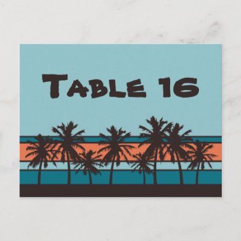 Retro Beach Table Number Cards by TwoBecomeOne at Zazzle