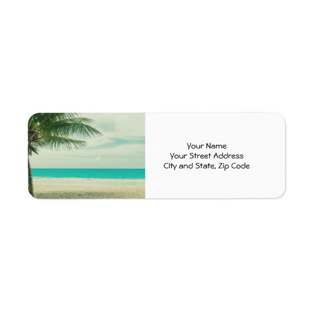 Retro Beach Theme Label (Front)