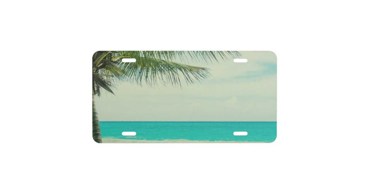 Retro Beach Theme License Plate | Zazzle