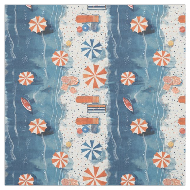 Retro Beach Vacation Fabric (Swatch)