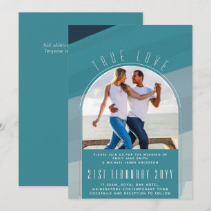 RETRO Beach Vibe Wedding Stationery PHOTO Invitation