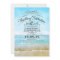 Retro beach wedding invitations blue ombre seaside