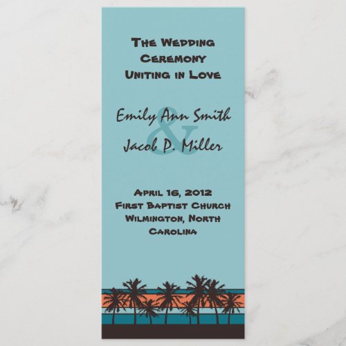 Retro Beach Wedding Program