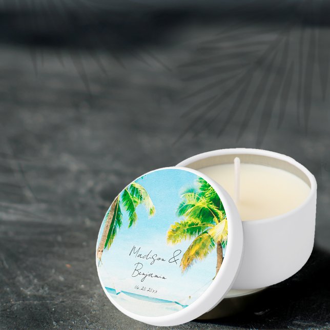 Retro Beach Wedding Tropical Theme Party Favor Mini Candle Favors (Creator Uploaded)