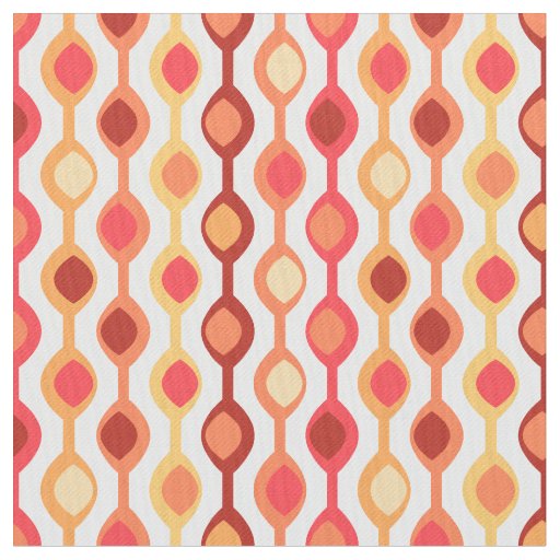 Retro Bead Pattern Yellow Orange Fabric