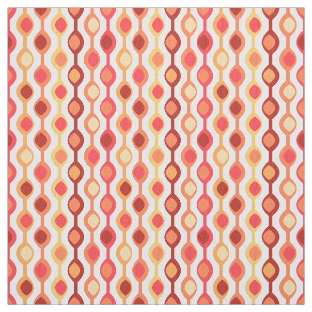 Retro Bead Pattern Yellow Orange Fabric (Swatch)