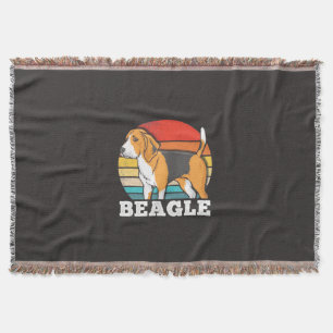 Retro Beagle Dog Throw Blanket