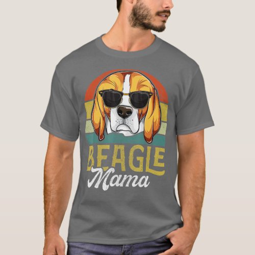 Retro Beagle Mama Dog Mom  Women Mothers Day  T_Shirt