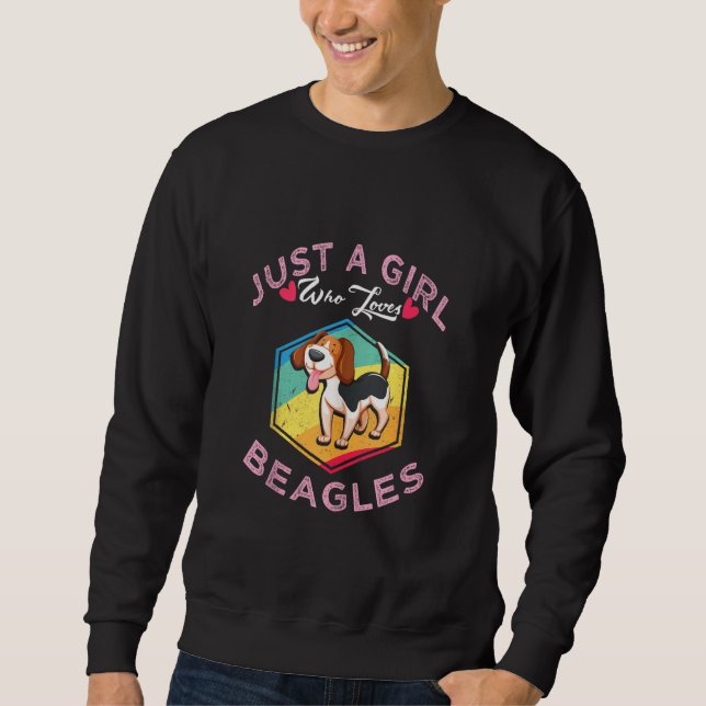 Retro Beagle Shirt Just A Girl Who Loves Beagles L (Front)