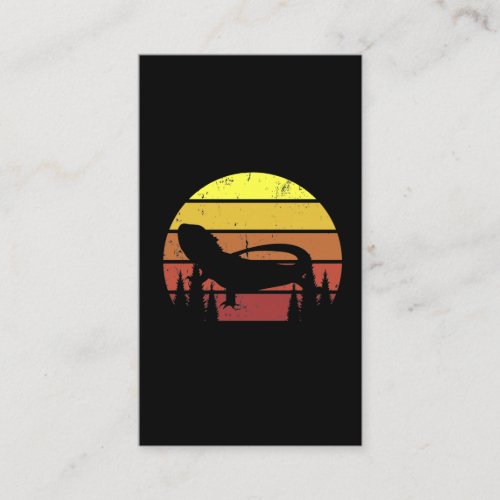 Retro Bearded Dragon Sunset Lizard Reptile Owner Business Card